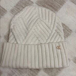 Calvin Klein Beige Textured Beanie